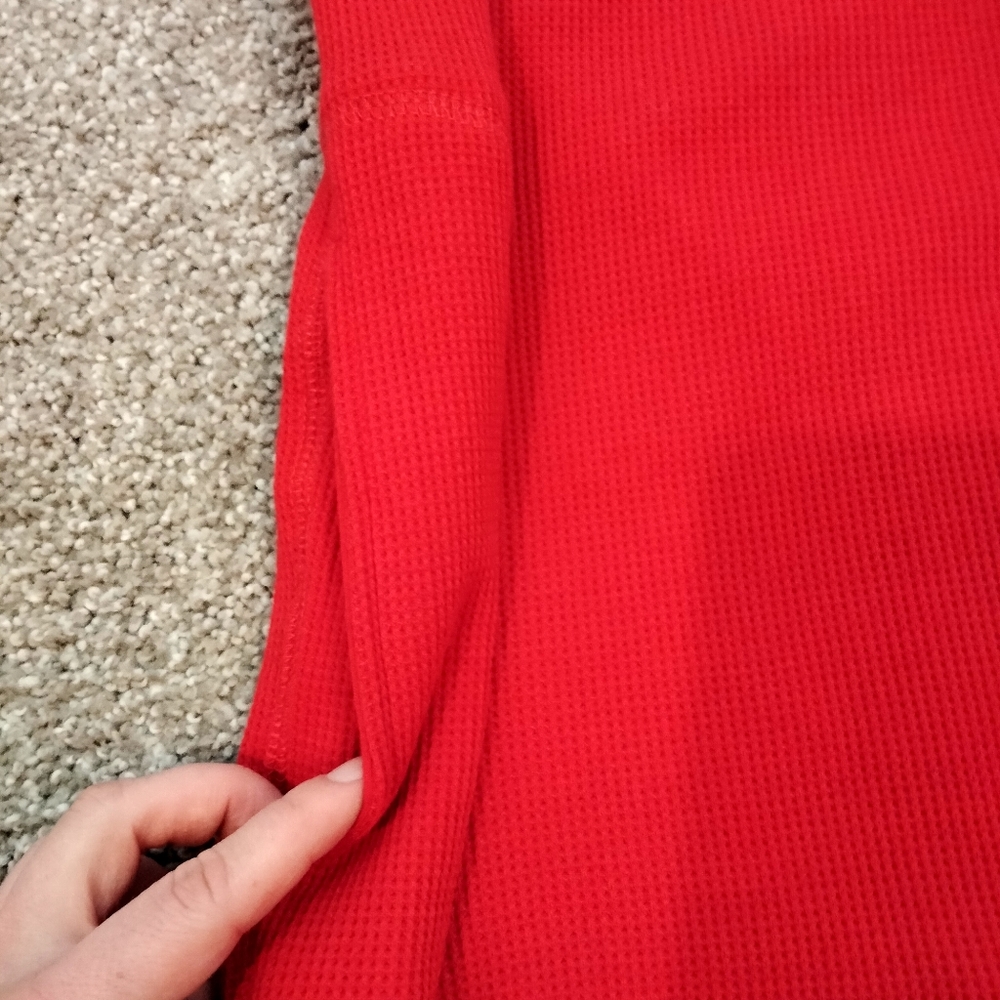 NWT L Ralph Lauren Red Waffle Knit Open Jacket - Picture 7 of 13